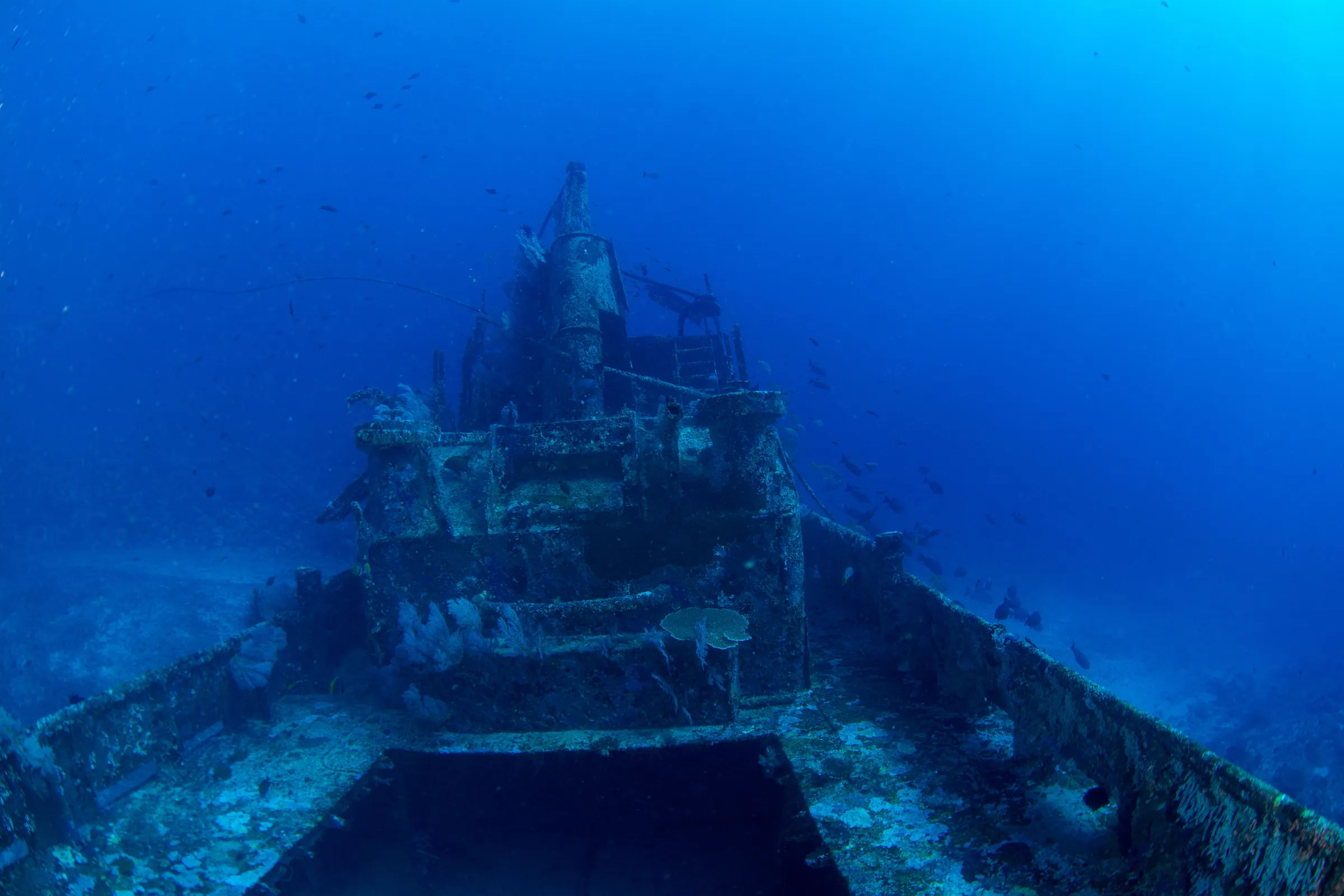Glenn Nusa Wreck silhouette underwater