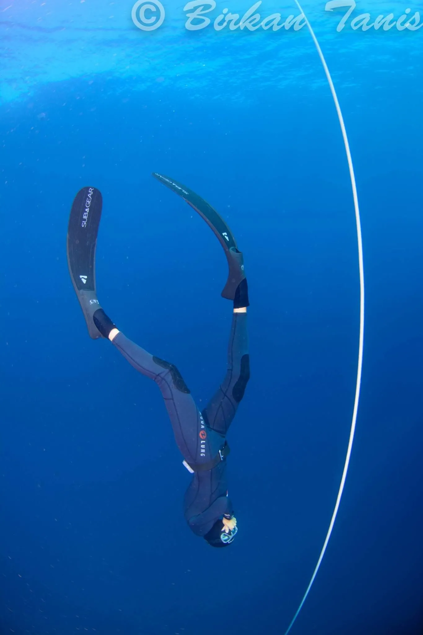 freedivers practicing
