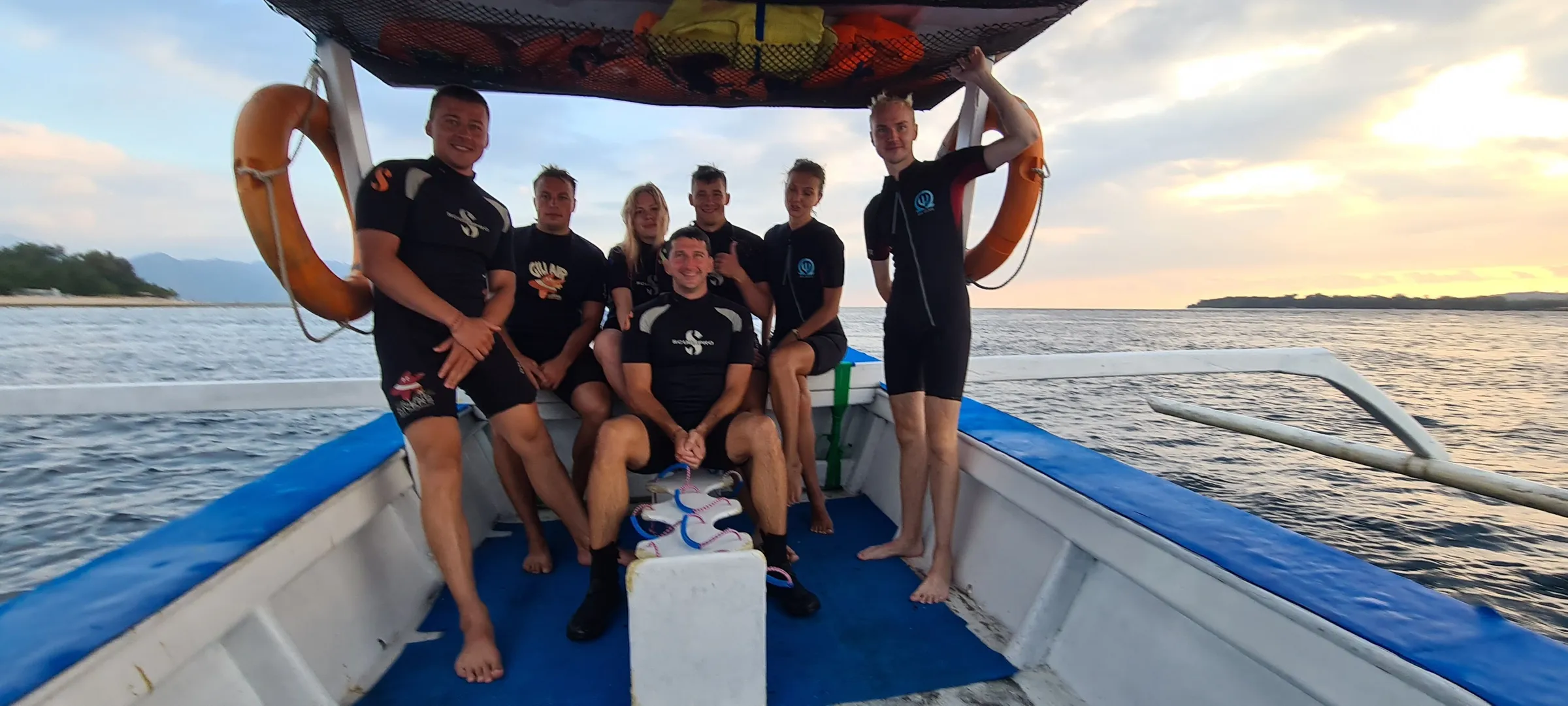 Group of instructors on the boat