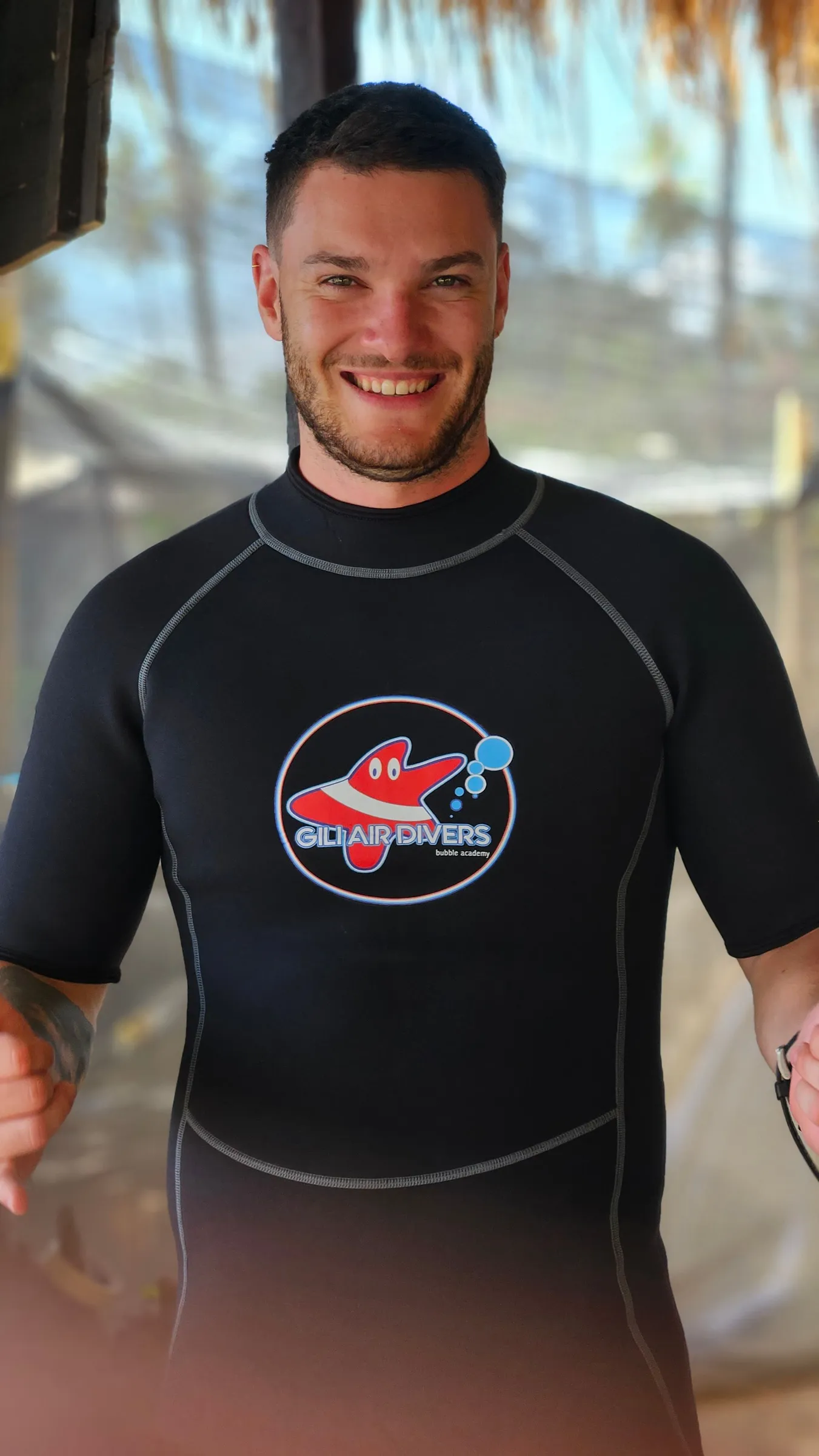 Portrait of diver smiling