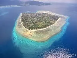 Aerial view of the island