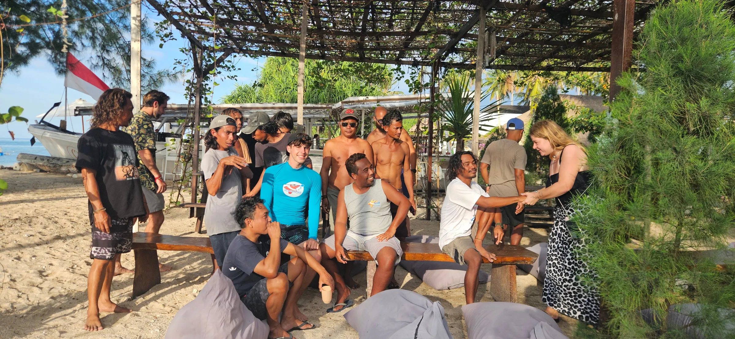 Group portrait at the dive center