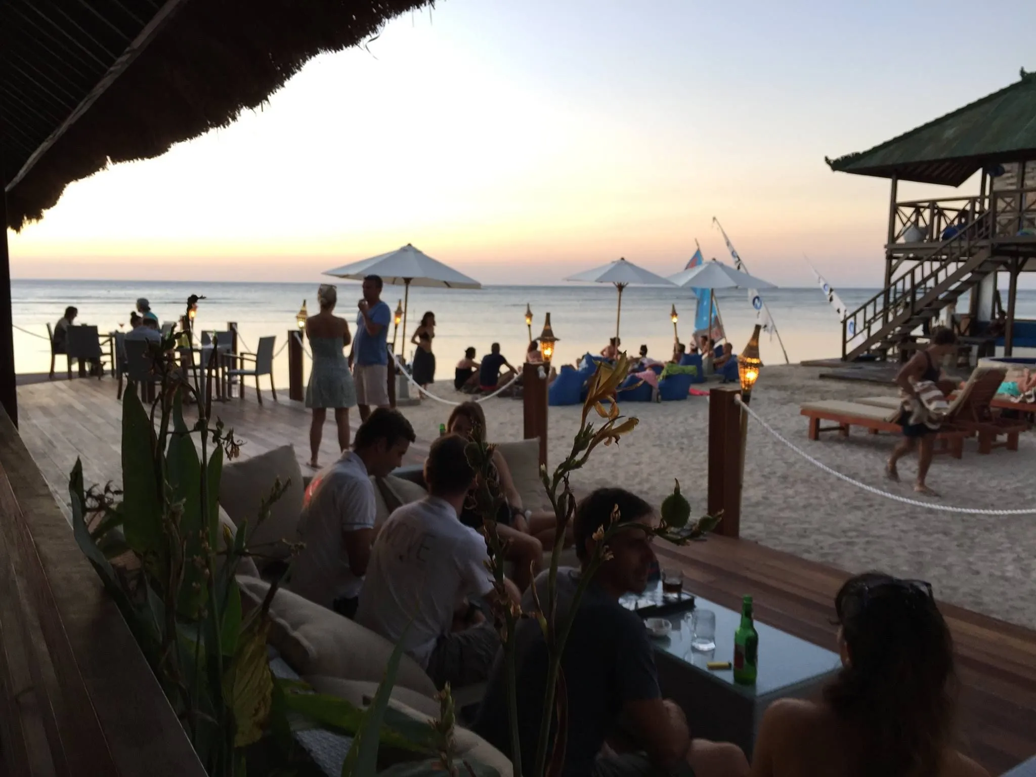 Sunset crowd on the beach