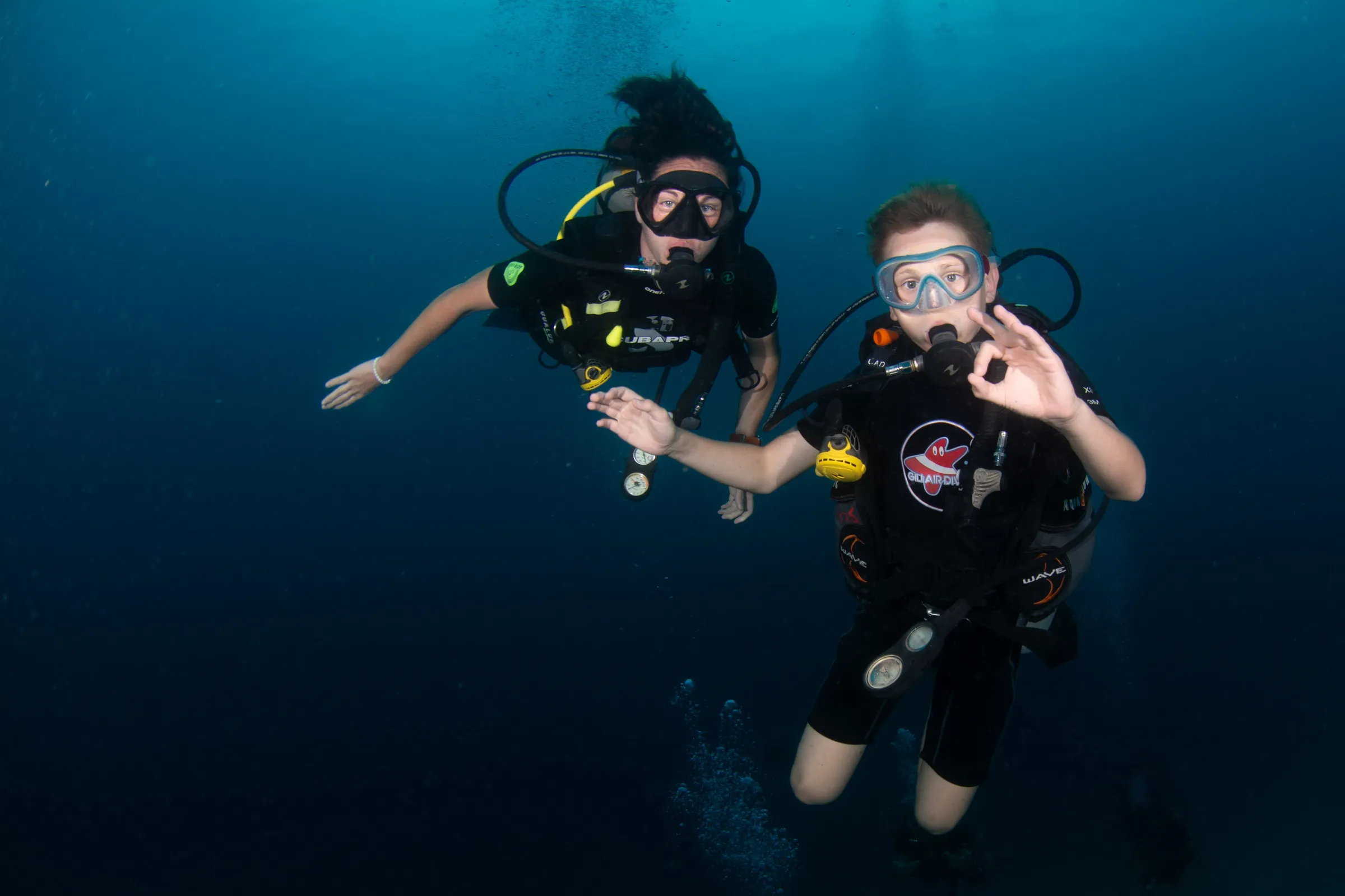Buddy team giving OK underwater