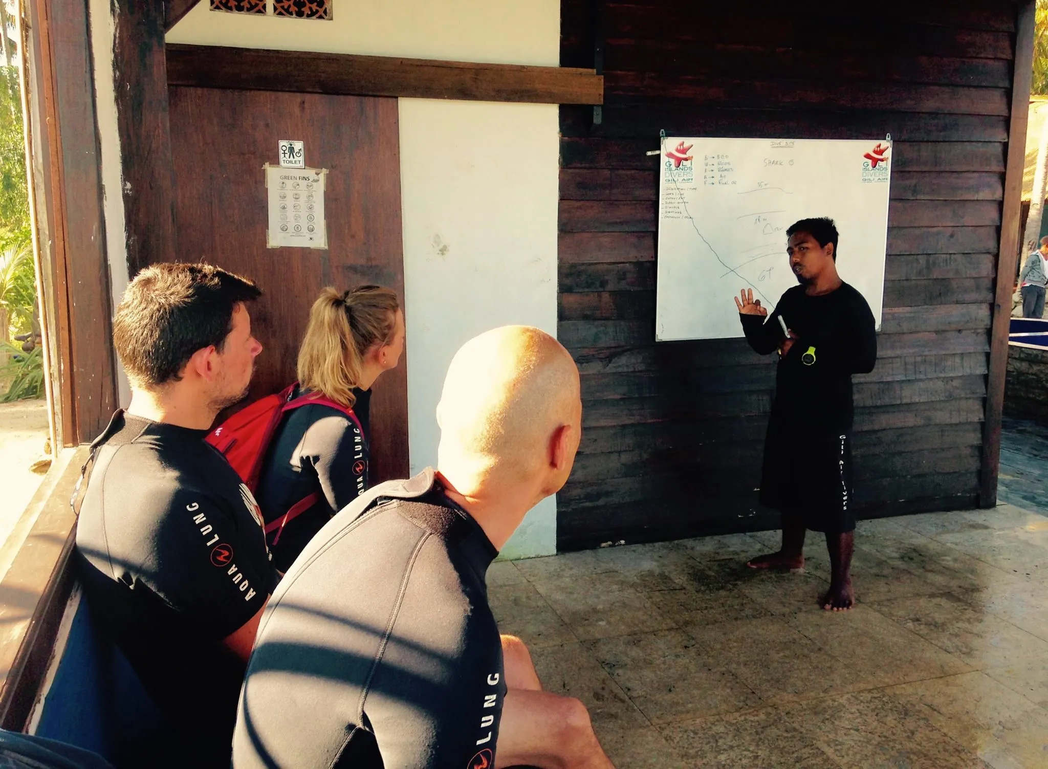 Briefing inside the dive shop