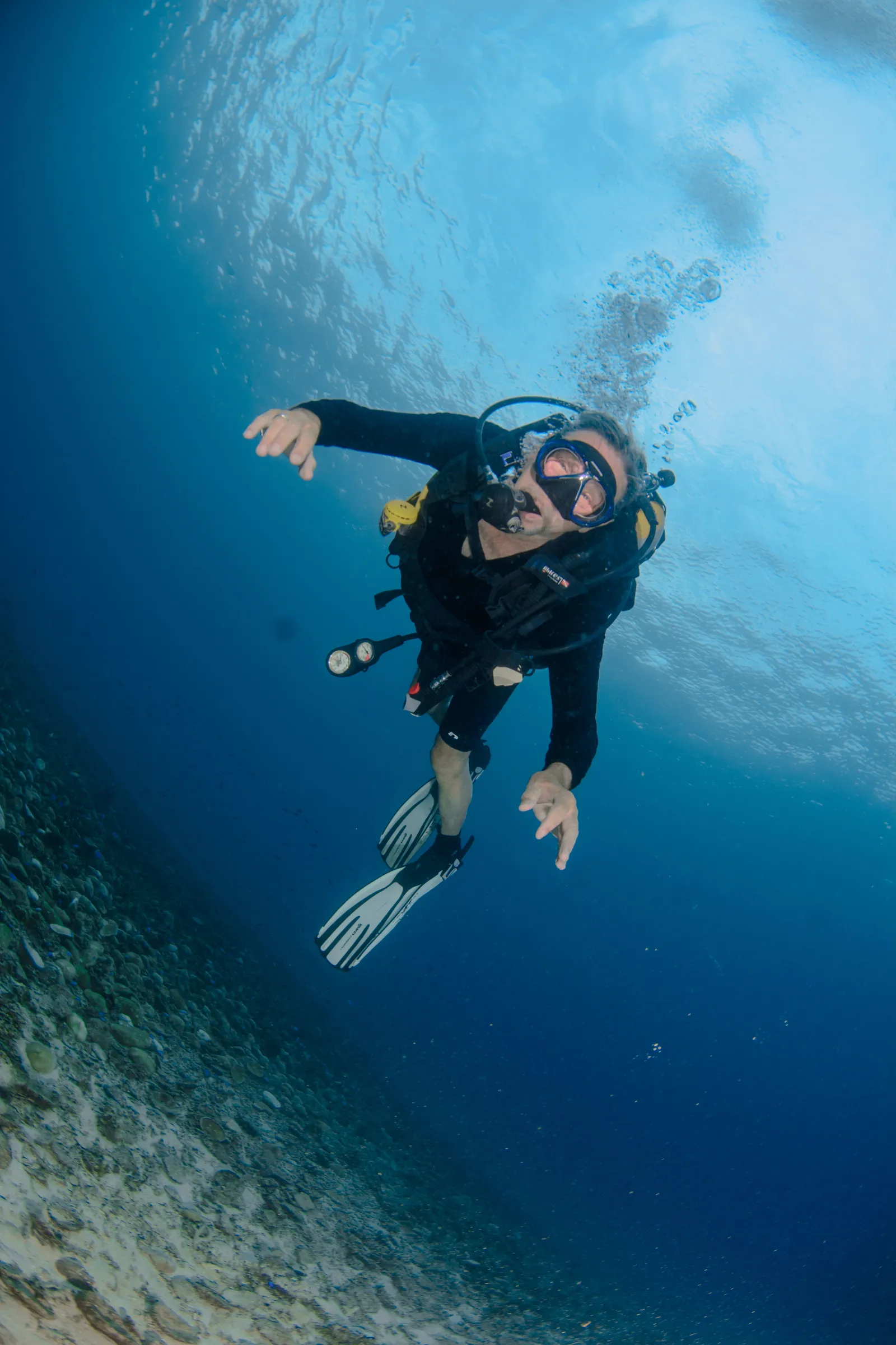 Diver posing